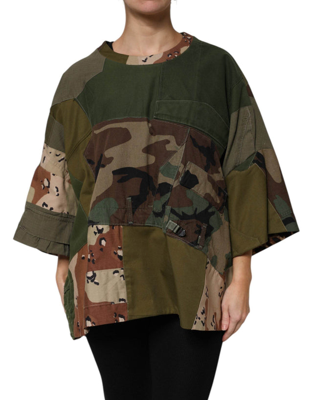 Dolce & Gabbana Multicolor Camouflage Oversized Top T-shirt - Hilstor