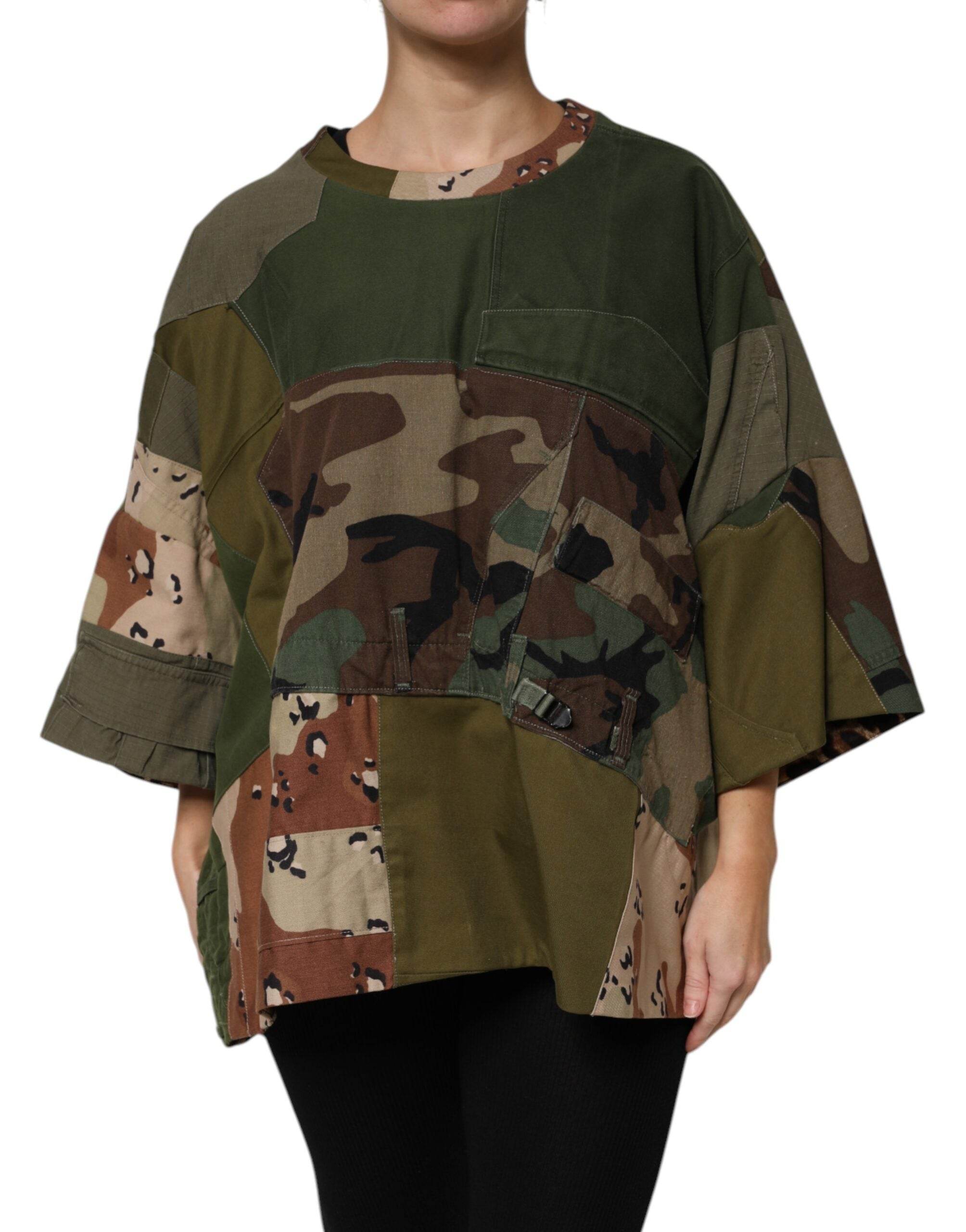 Dolce & Gabbana Multicolor Camouflage Oversized Top T-shirt - Hilstor