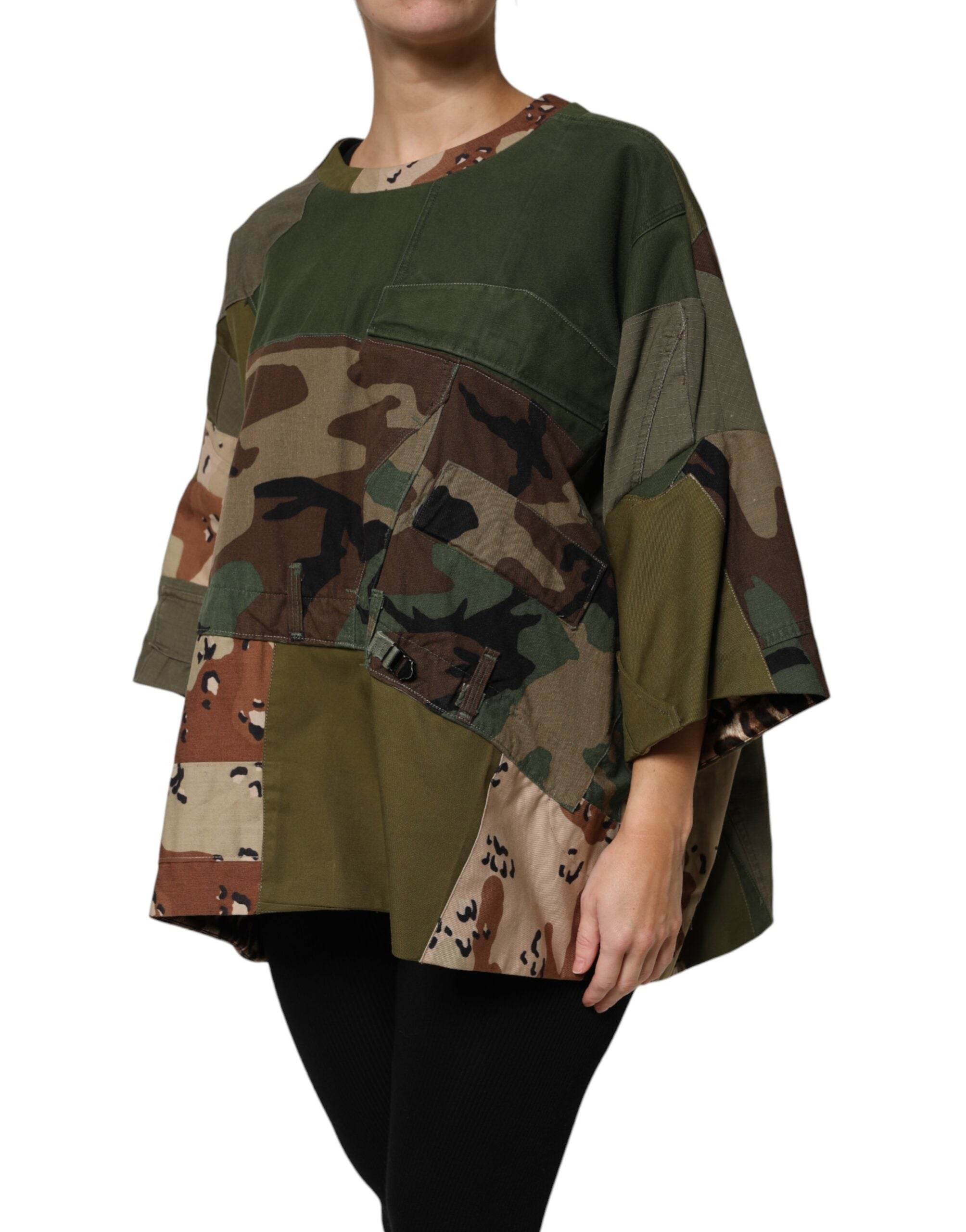 Dolce & Gabbana Multicolor Camouflage Oversized Top T-shirt - Hilstor