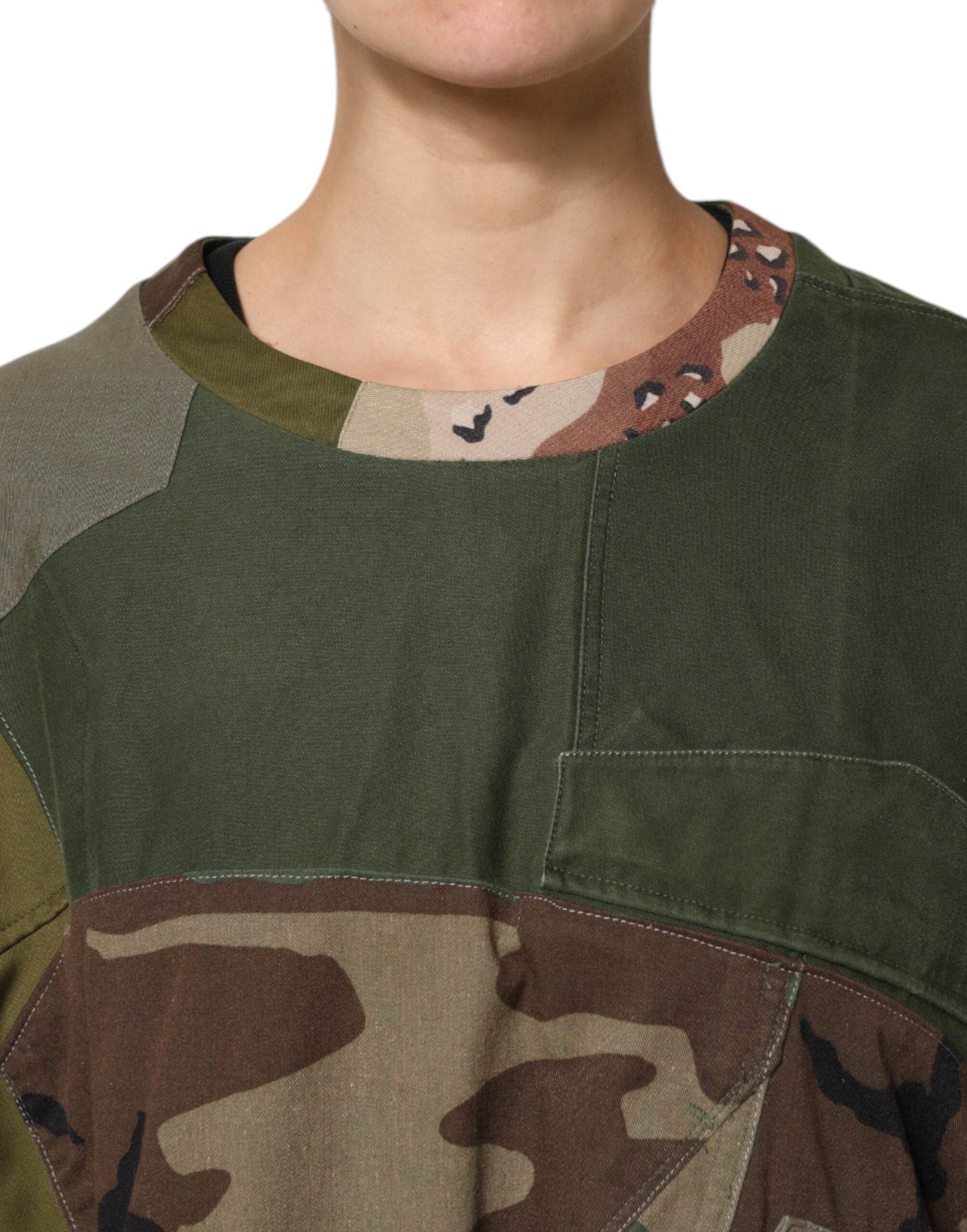 Dolce & Gabbana Multicolor Camouflage Oversized Top T-shirt - Hilstor