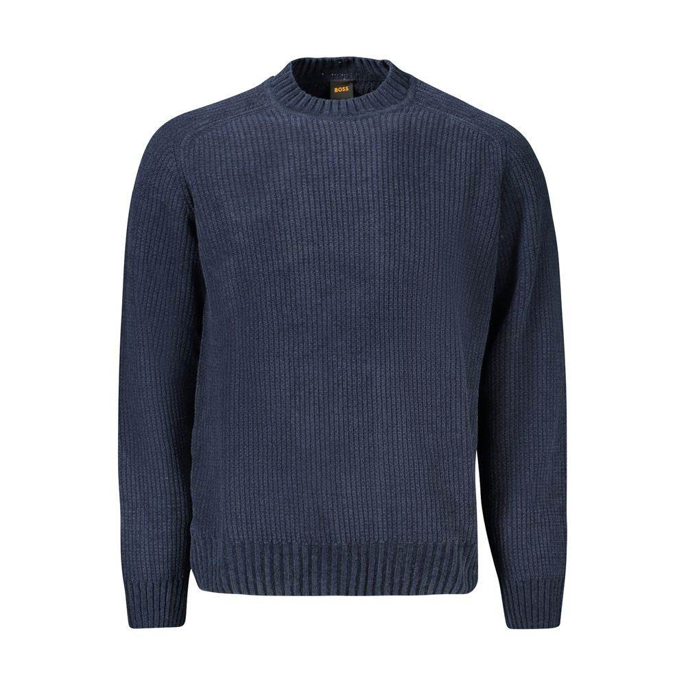 Hugo Boss Blue Cotton Men Sweater - Hilstor