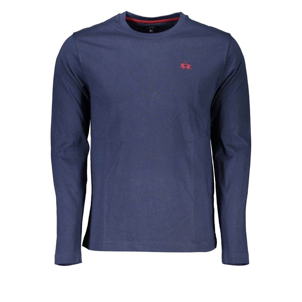 La Martina Regal Blue Crew Neck Embroidered Tee - Hilstor