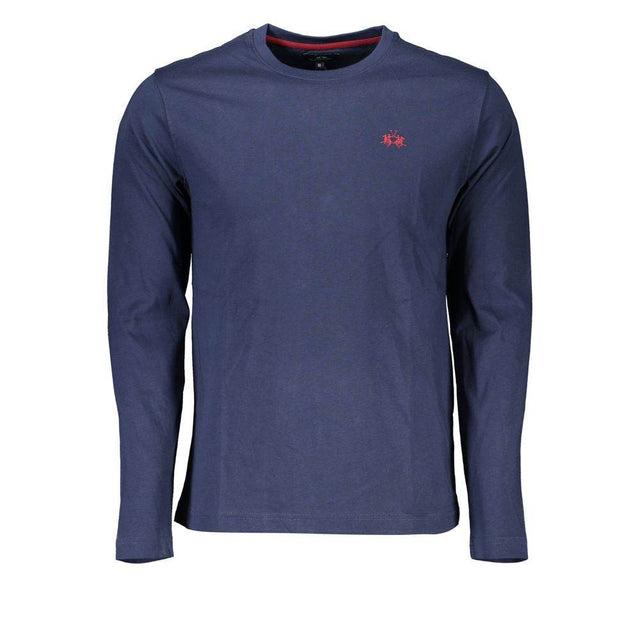 La Martina Regal Blue Crew Neck Embroidered Tee - Hilstor