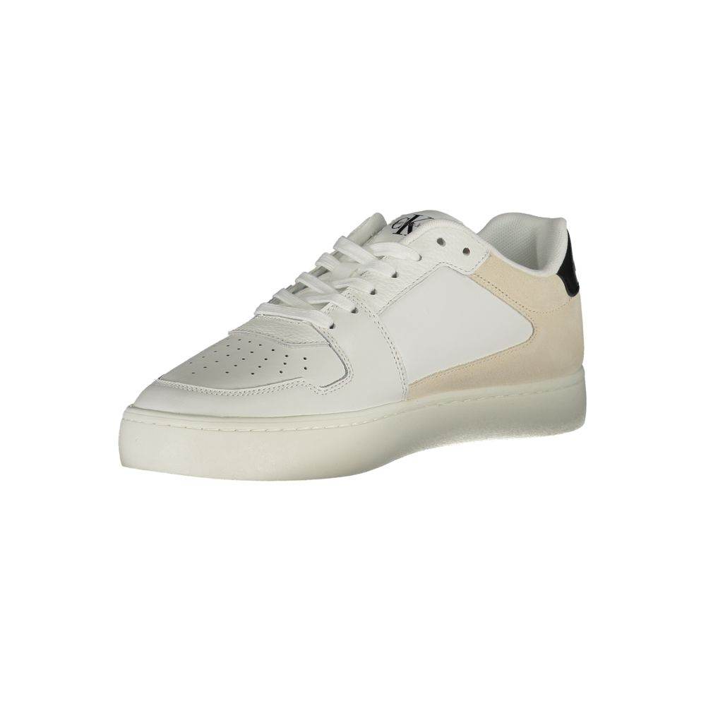 Calvin Klein White Polyester Sneaker - Hilstor
