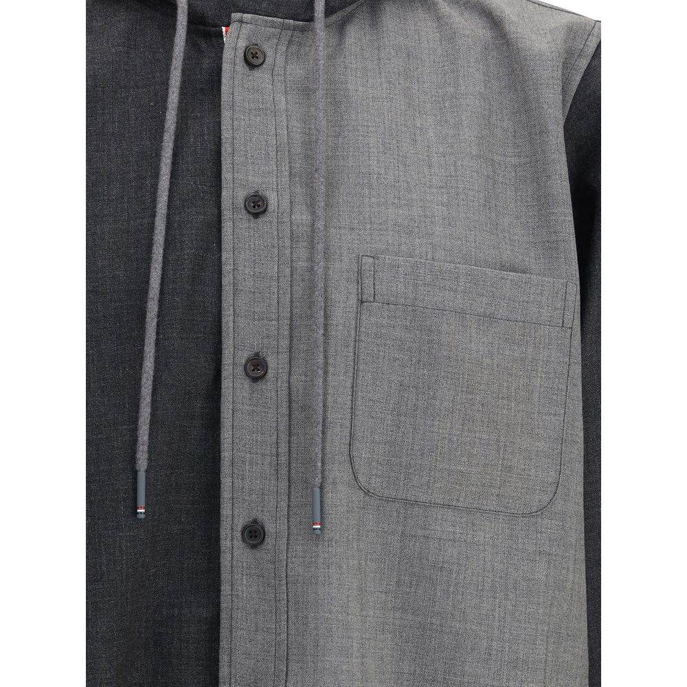 Thom Browne Hooded Shirt Jacket - Hilstor