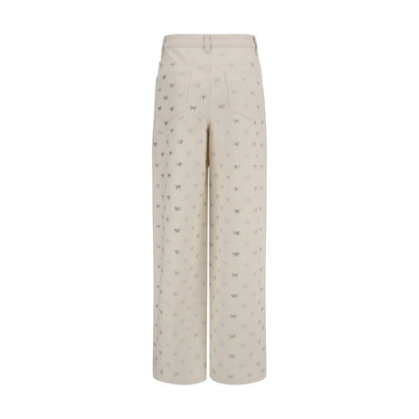 Self-Portrait Diamante Bow Jeans