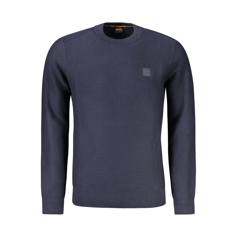 Hugo Boss Blue Cotton Men Sweater - Hilstor