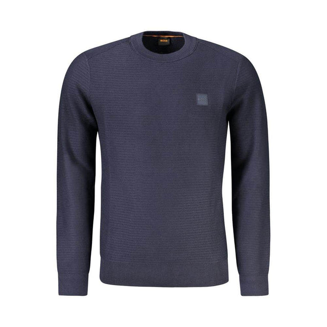 Hugo Boss Blue Cotton Men Sweater - Hilstor