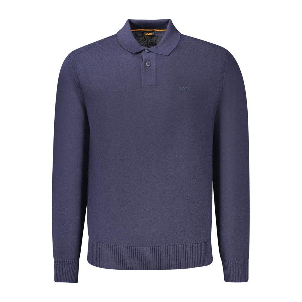 Hugo Boss Blue Wool Mens Sweater - Hilstor