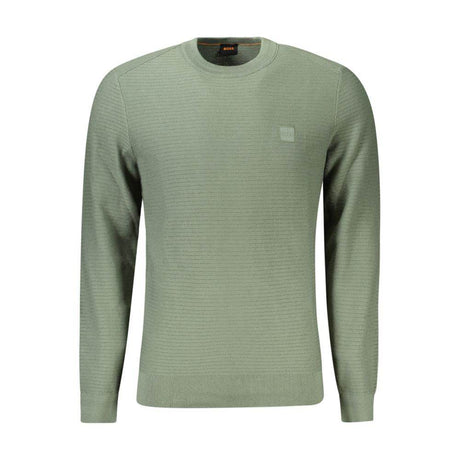 Hugo Boss Green Cotton Men Sweater - Hilstor