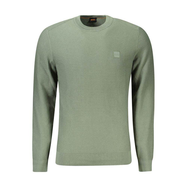 Hugo Boss Green Cotton Men Sweater - Hilstor