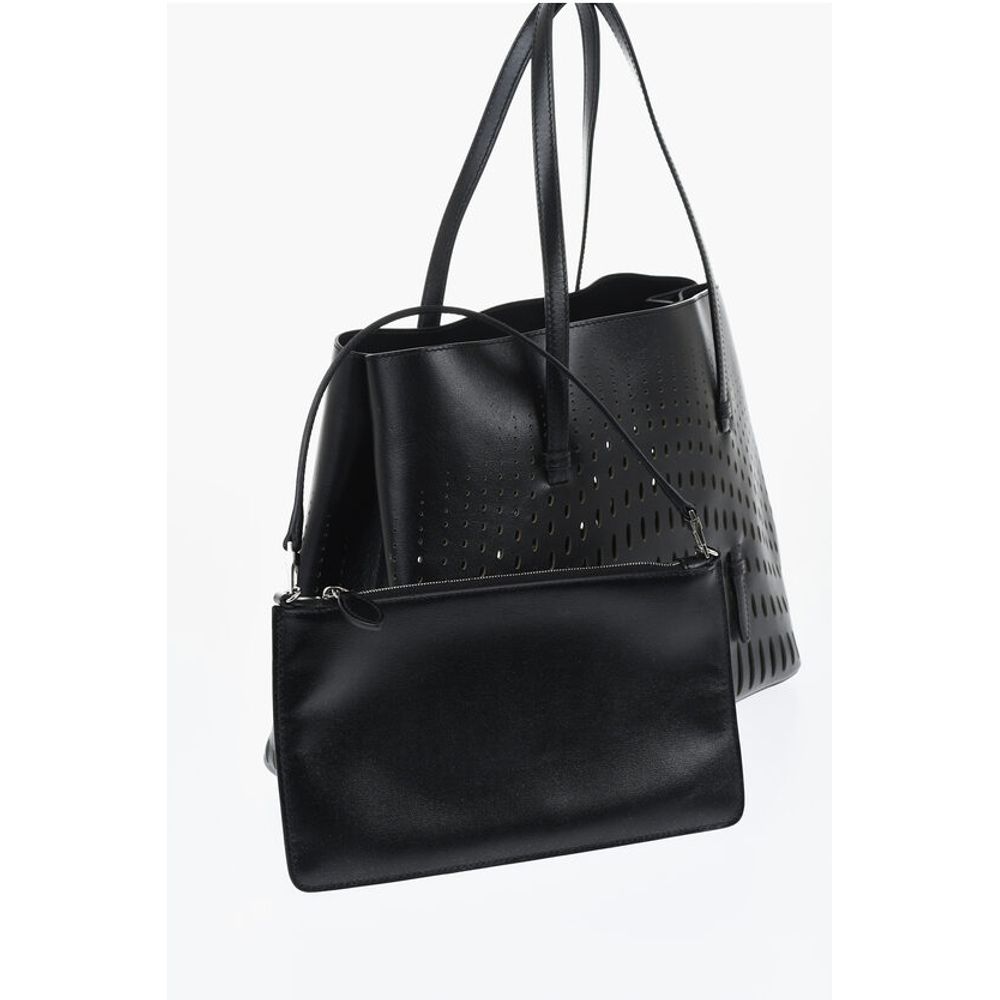 Alaïa Black Leather Tote Bag