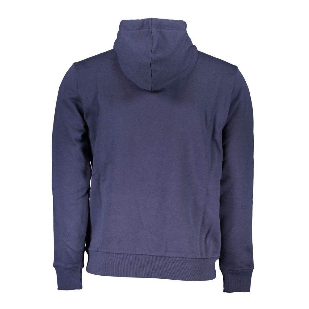 North Sails Blue Cotton Men Sweater with Hood - Hilstor