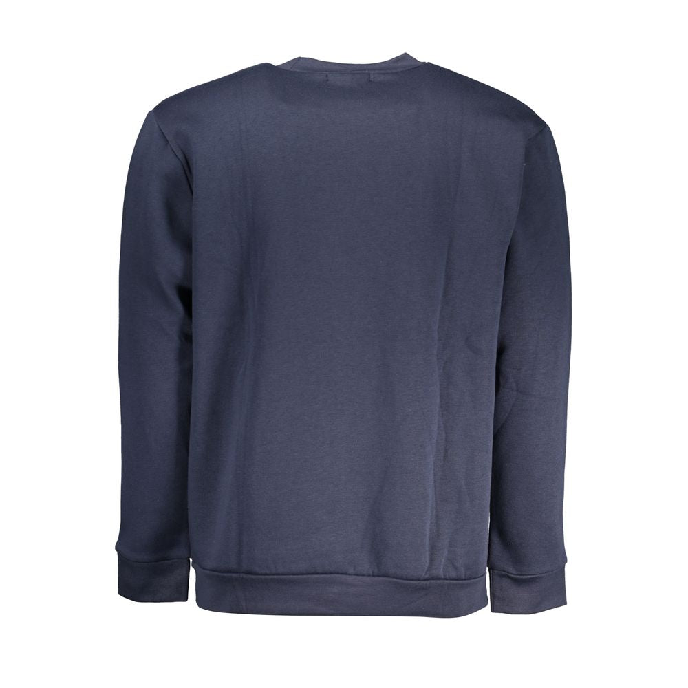 Cavalli Class Elegant fleece sweatshirt med rund hals i blå