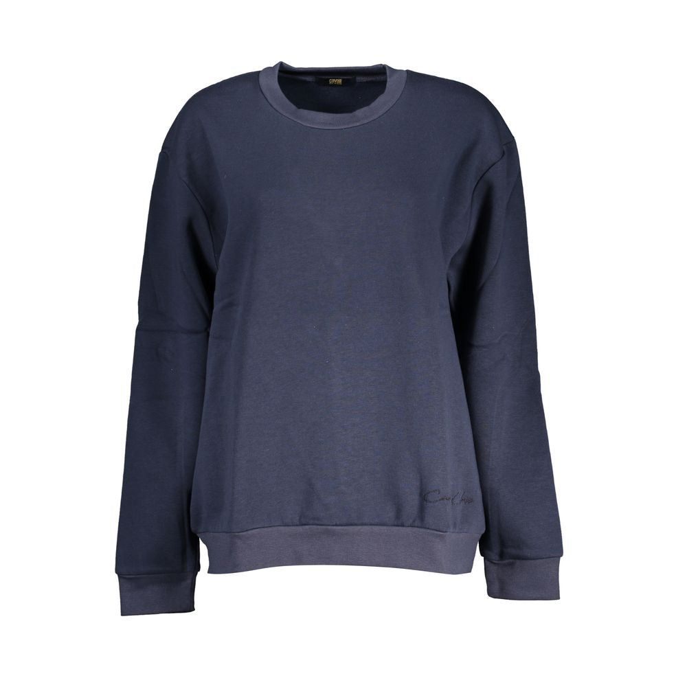 Cavalli Class Chic blå broderet fleece sweatshirt