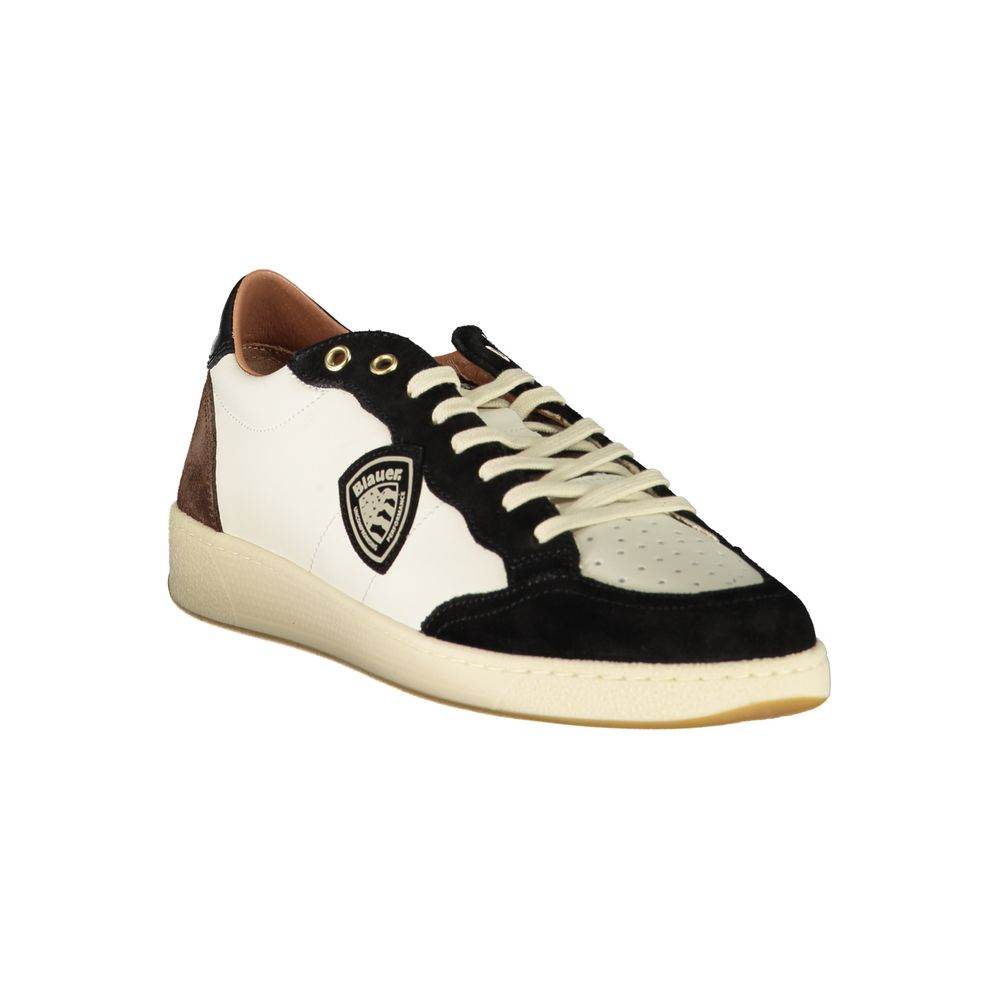 Blauer White Polyester Sneaker - Hilstor