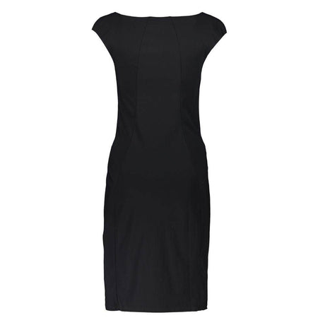 Patrizia Pepe Elegant Black Boat Neck Dress with Wide Straps - Hilstor