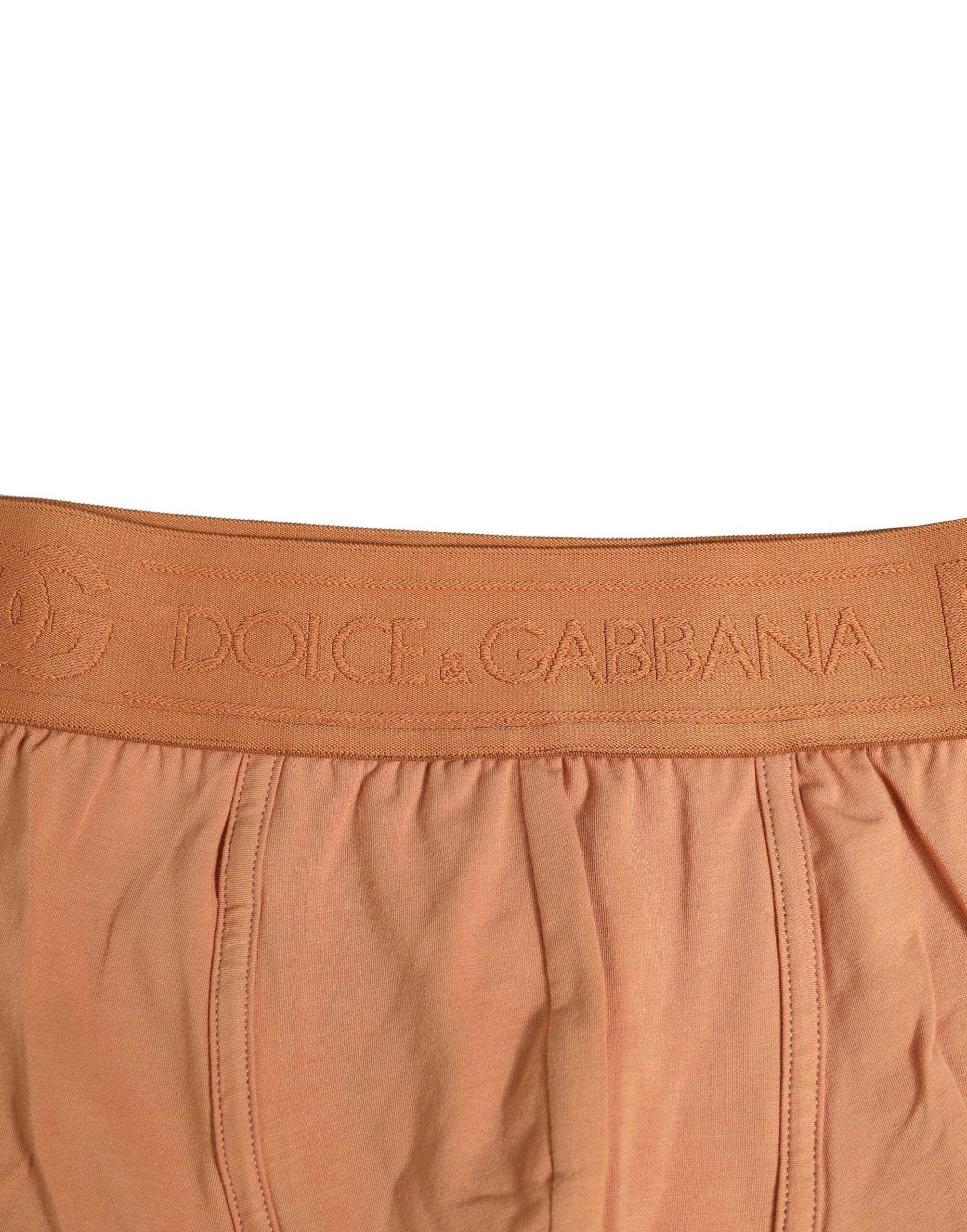 Dolce & Gabbana Brown Cotton Stretch Regular Boxer Underwear - Hilstor