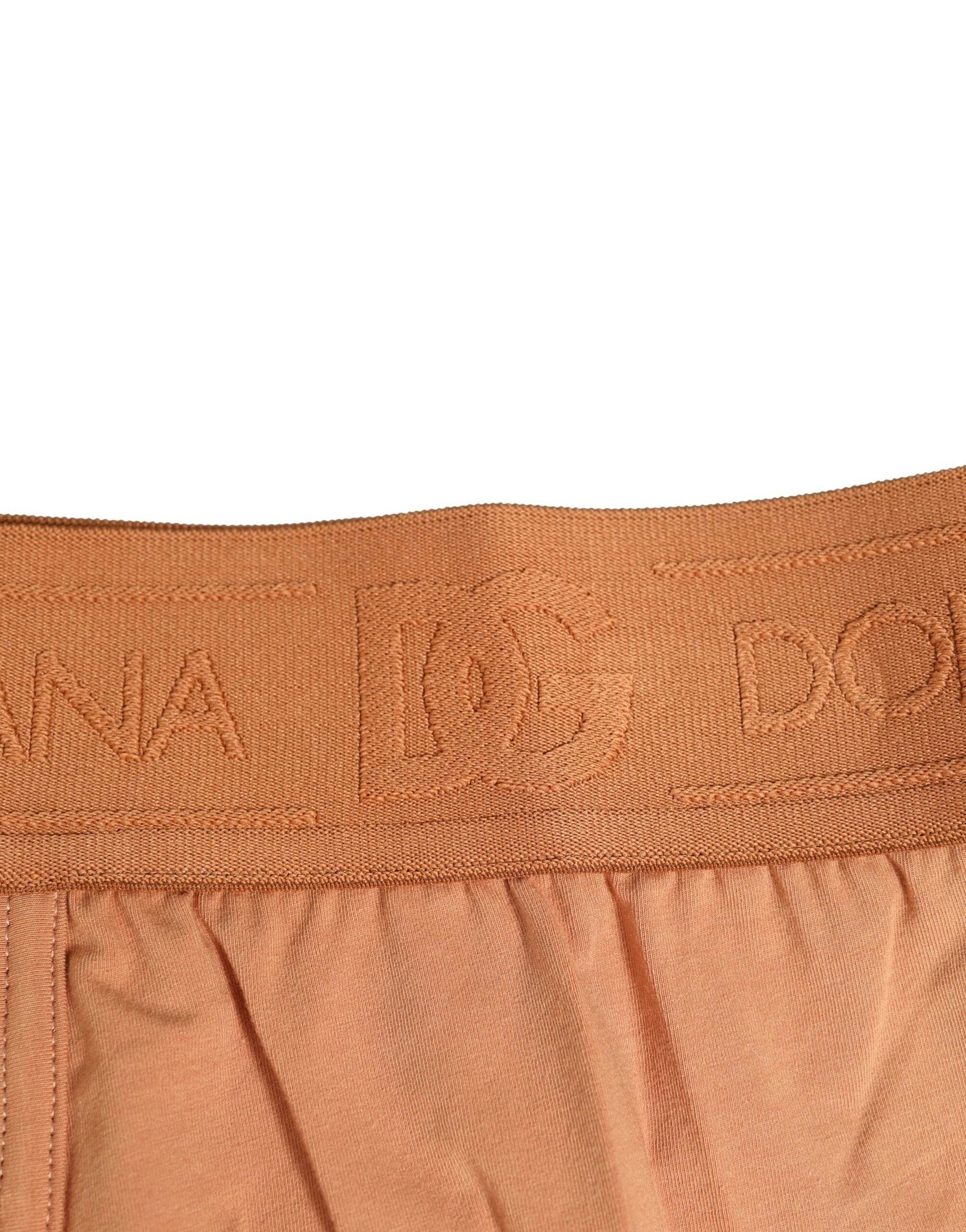 Dolce & Gabbana Brown Cotton Stretch Regular Boxer Underwear - Hilstor
