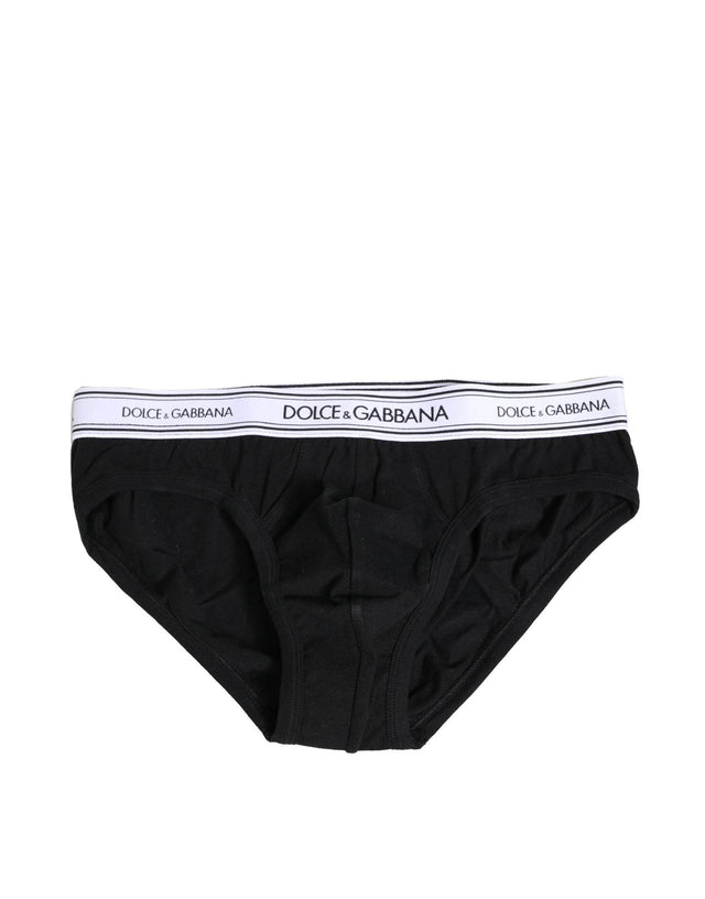Dolce & Gabbana Black Cotton Stretch Regular Brief Underwear - Hilstor
