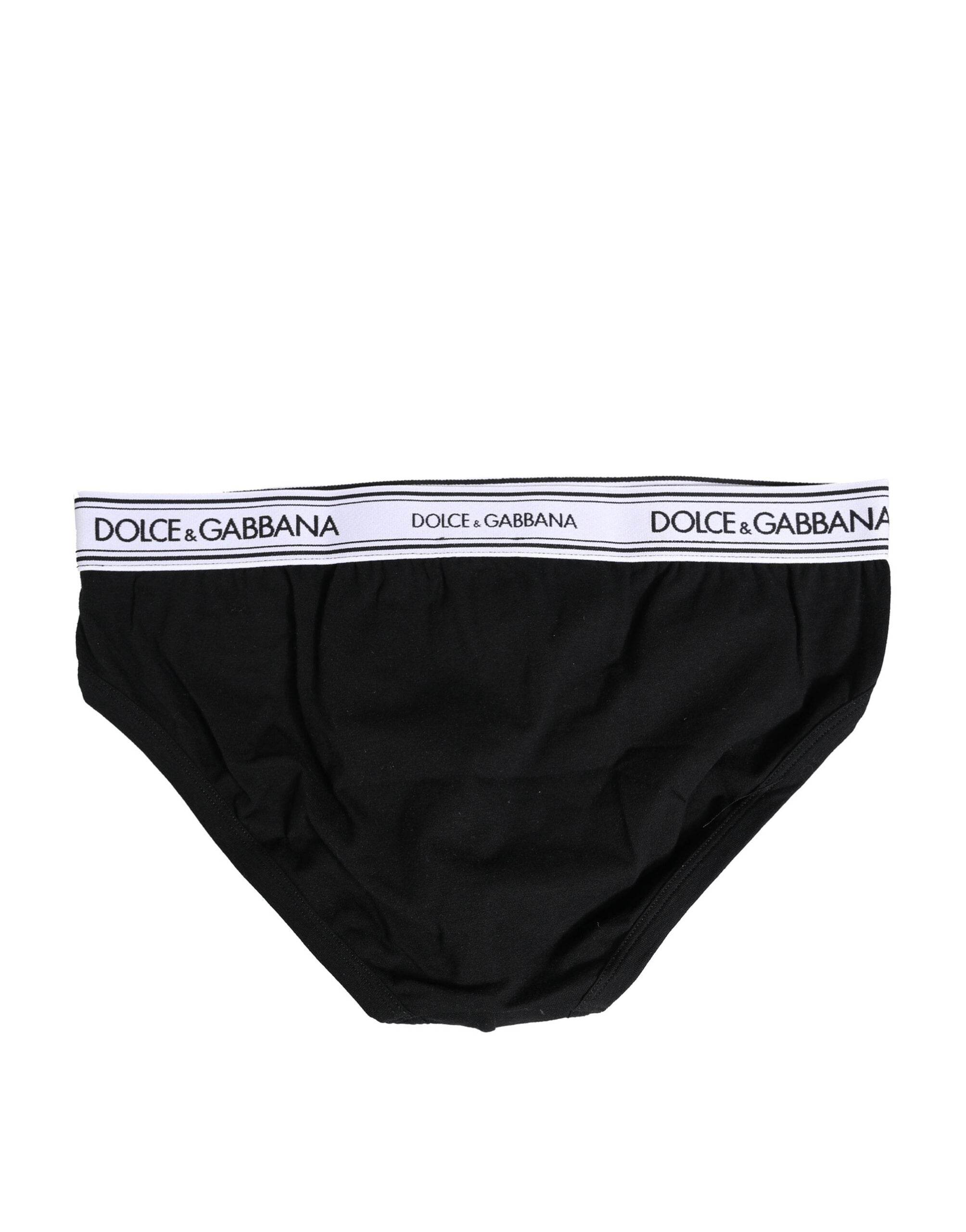 Dolce & Gabbana Black Cotton Stretch Regular Brief Underwear - Hilstor