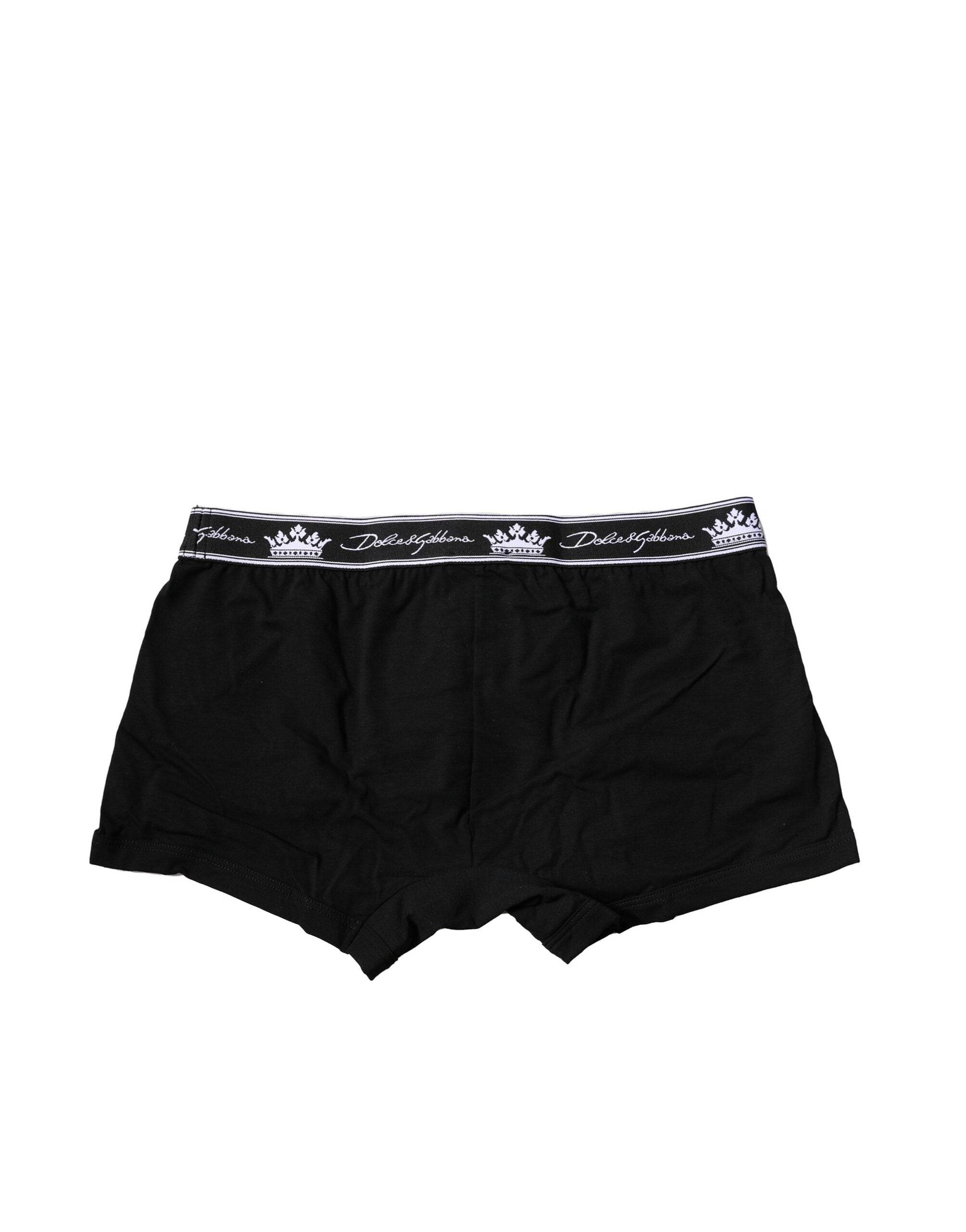 Dolce & Gabbana Black Cotton Stretch Regular Boxer Underwear - Hilstor