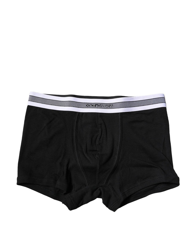 Dolce & Gabbana Black Cotton Stretch Regular Boxer Underwear - Hilstor