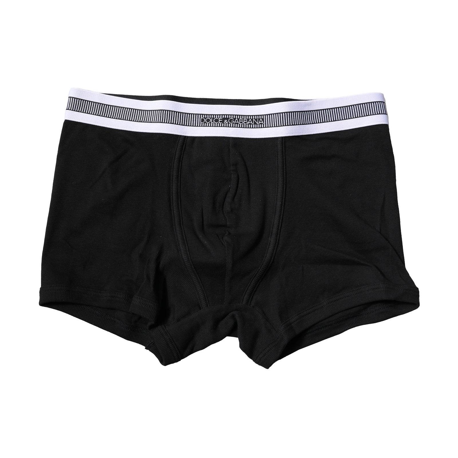 Dolce & Gabbana Black Cotton Stretch Regular Boxer Underwear - Hilstor