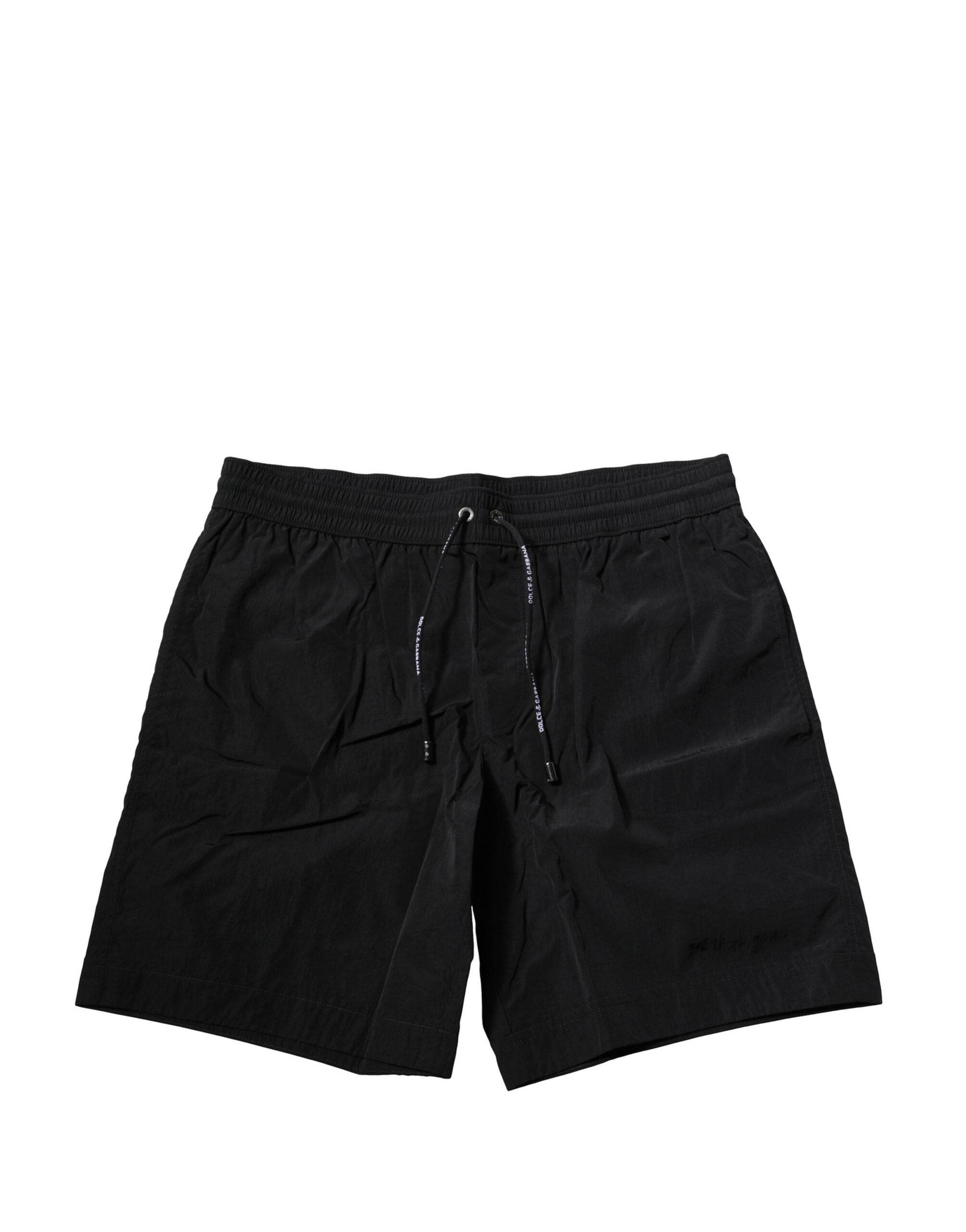 Dolce & Gabbana Black Polyester Beachwear Men Shorts Swimwear - Hilstor