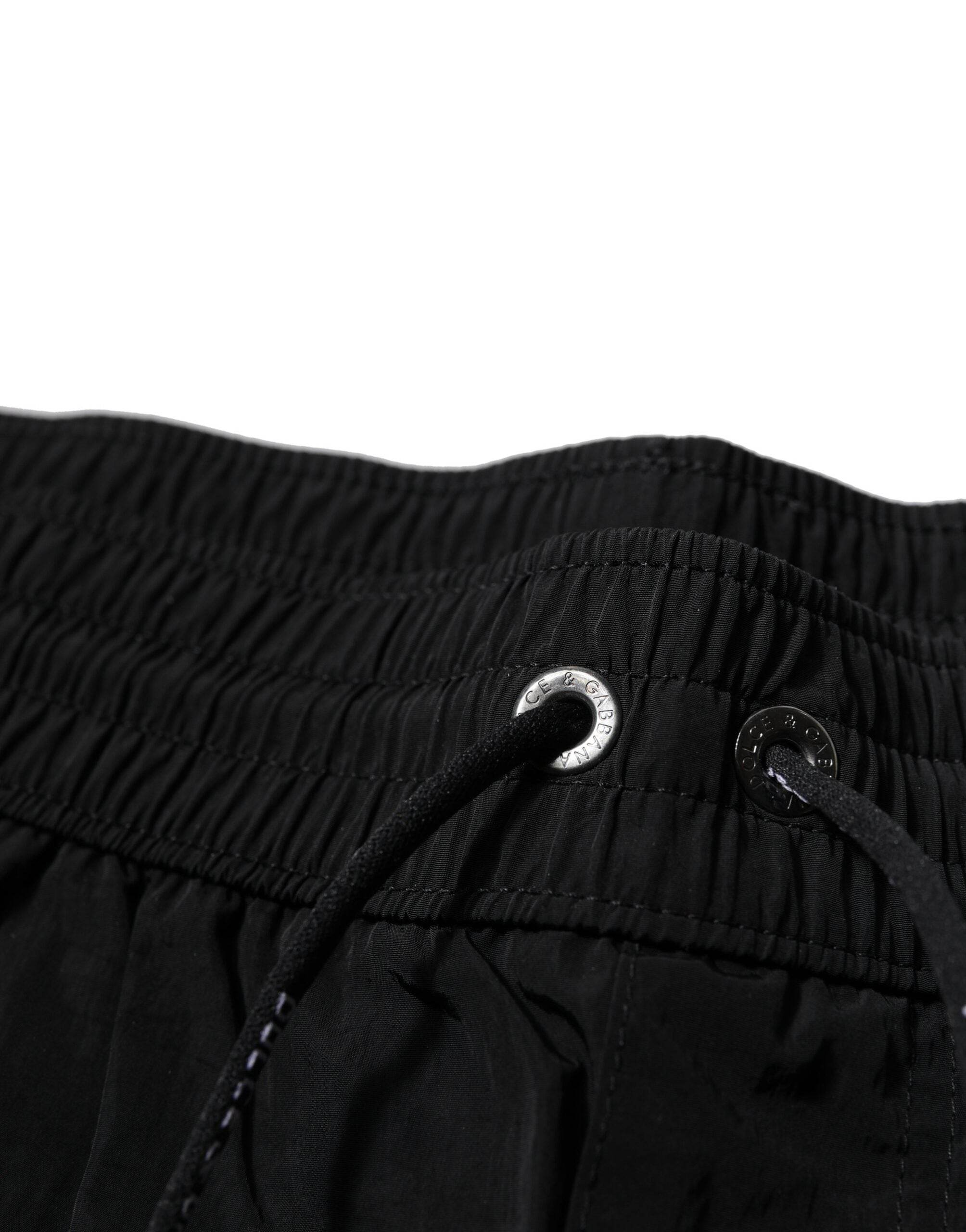 Dolce & Gabbana Black Polyester Beachwear Men Shorts Swimwear - Hilstor
