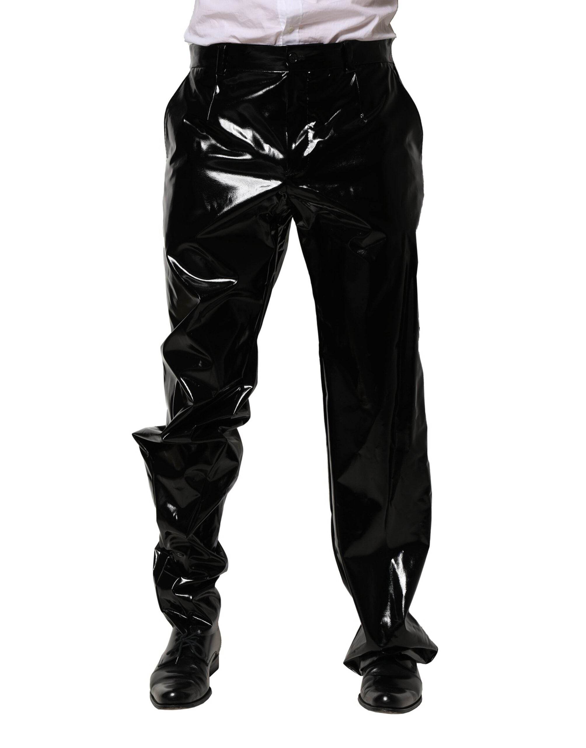 Dolce & Gabbana Black Nylon Straight Men Pants - Hilstor