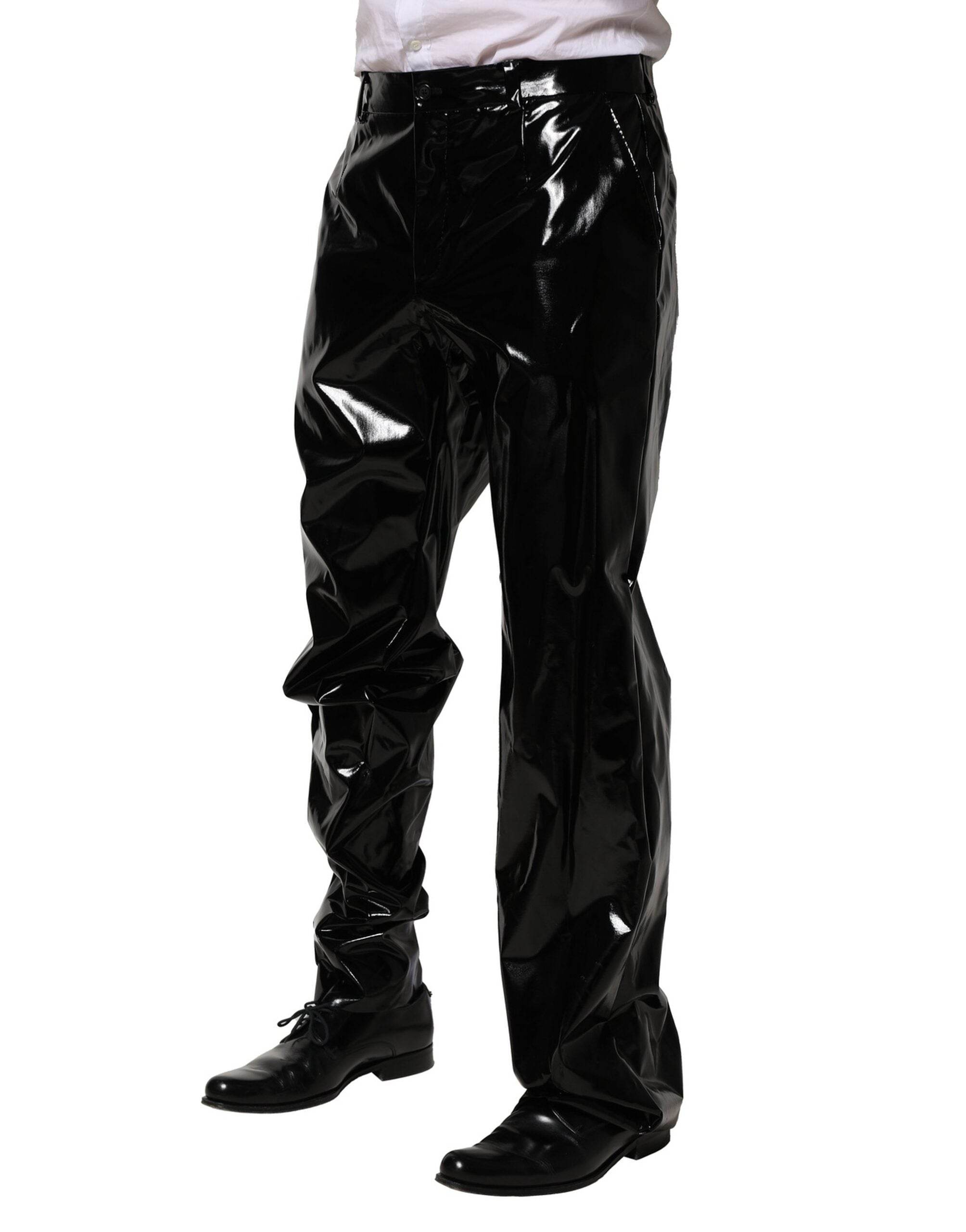 Dolce & Gabbana Black Nylon Straight Men Pants - Hilstor