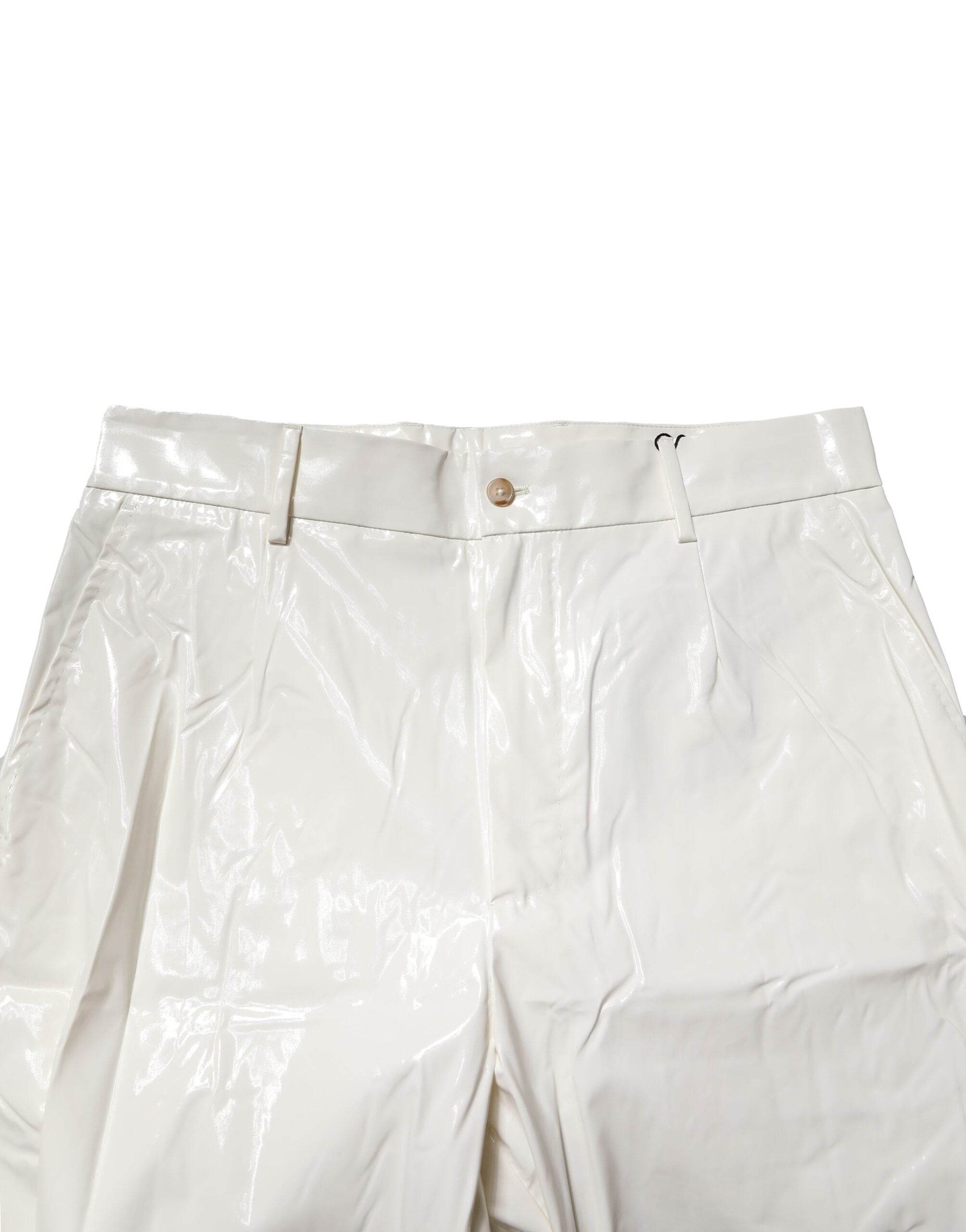 Dolce & Gabbana White Nylon Tapered Dress Men Pants - Hilstor