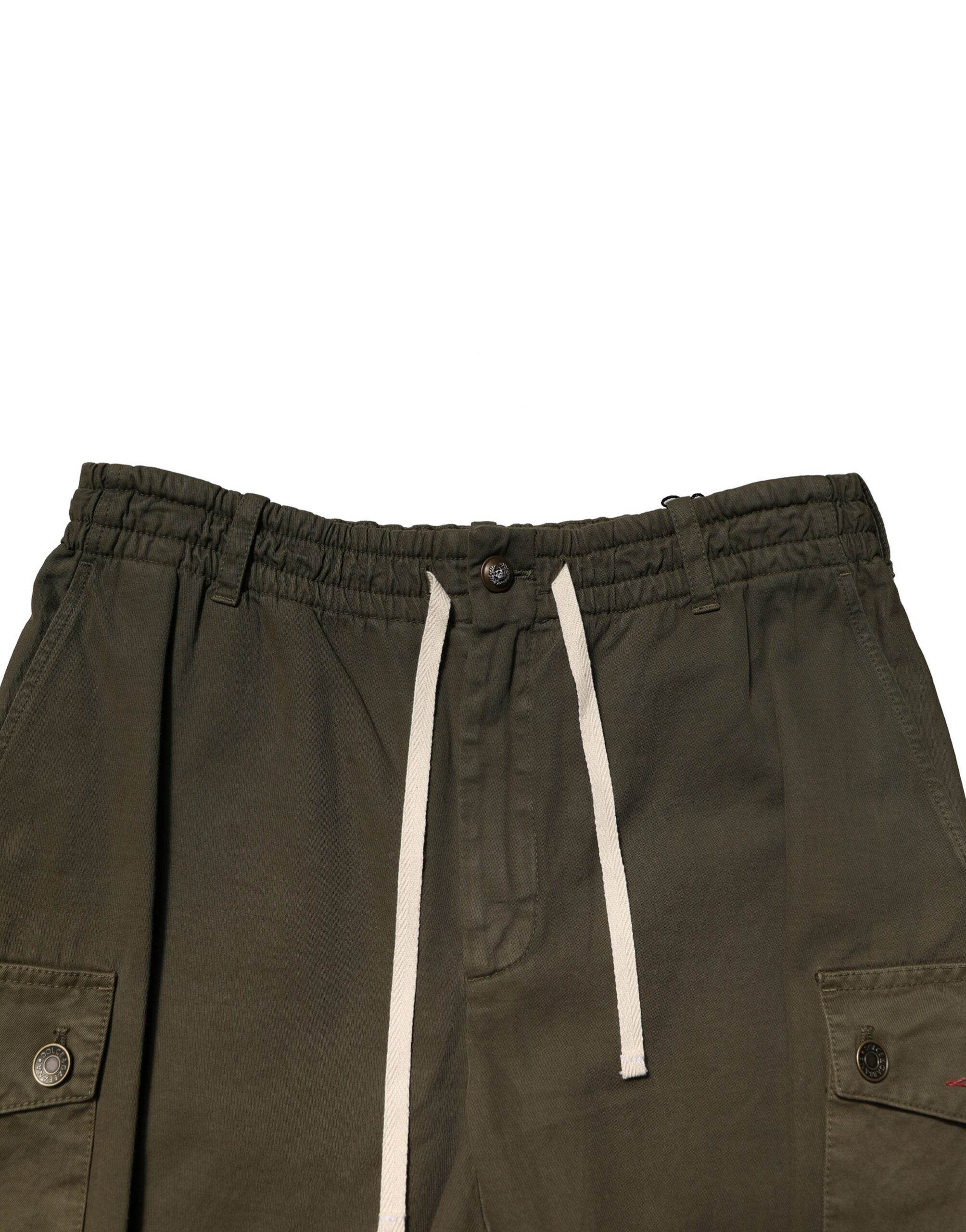 Dolce & Gabbana Brown Cotton Cargo Drawstring Pants - Hilstor