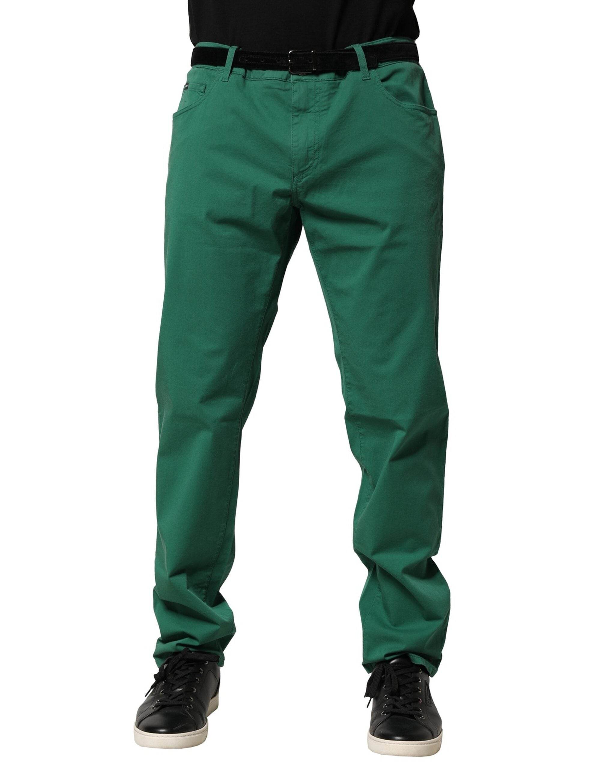 Dolce & Gabbana Green Cotton Stretch Skinny Men Denim Jeans - Hilstor