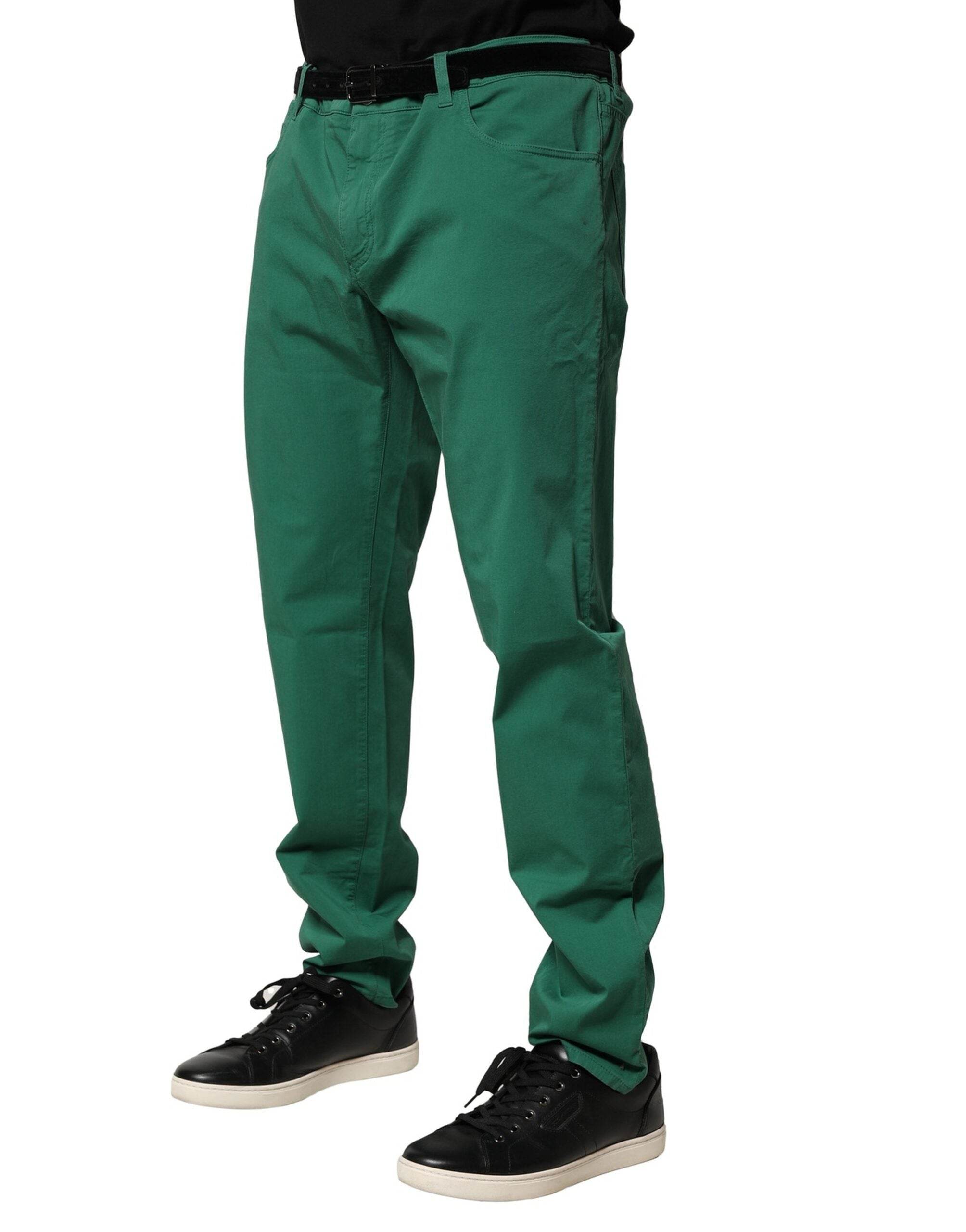 Dolce & Gabbana Green Cotton Stretch Skinny Men Denim Jeans - Hilstor