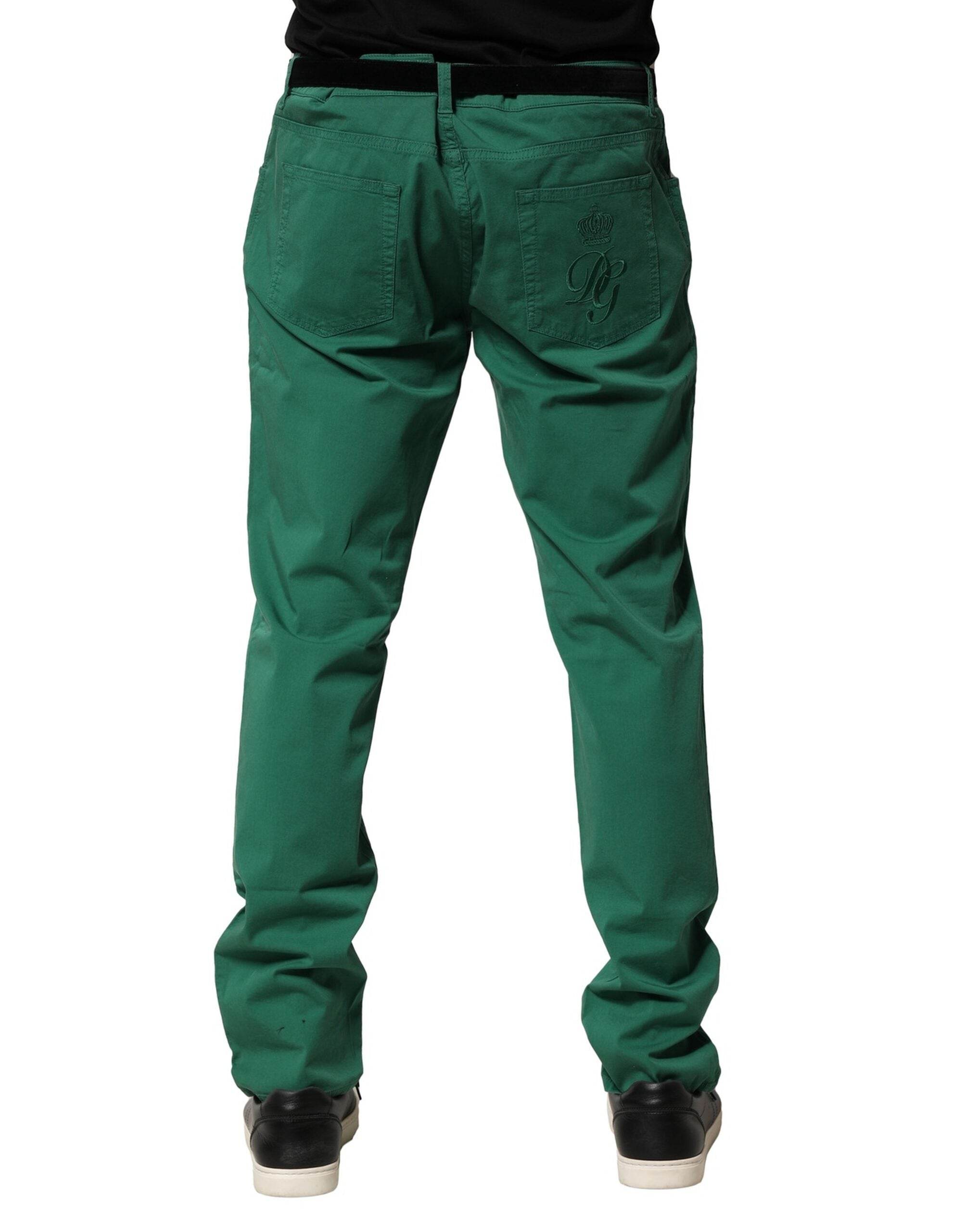 Dolce & Gabbana Green Cotton Stretch Skinny Men Denim Jeans - Hilstor