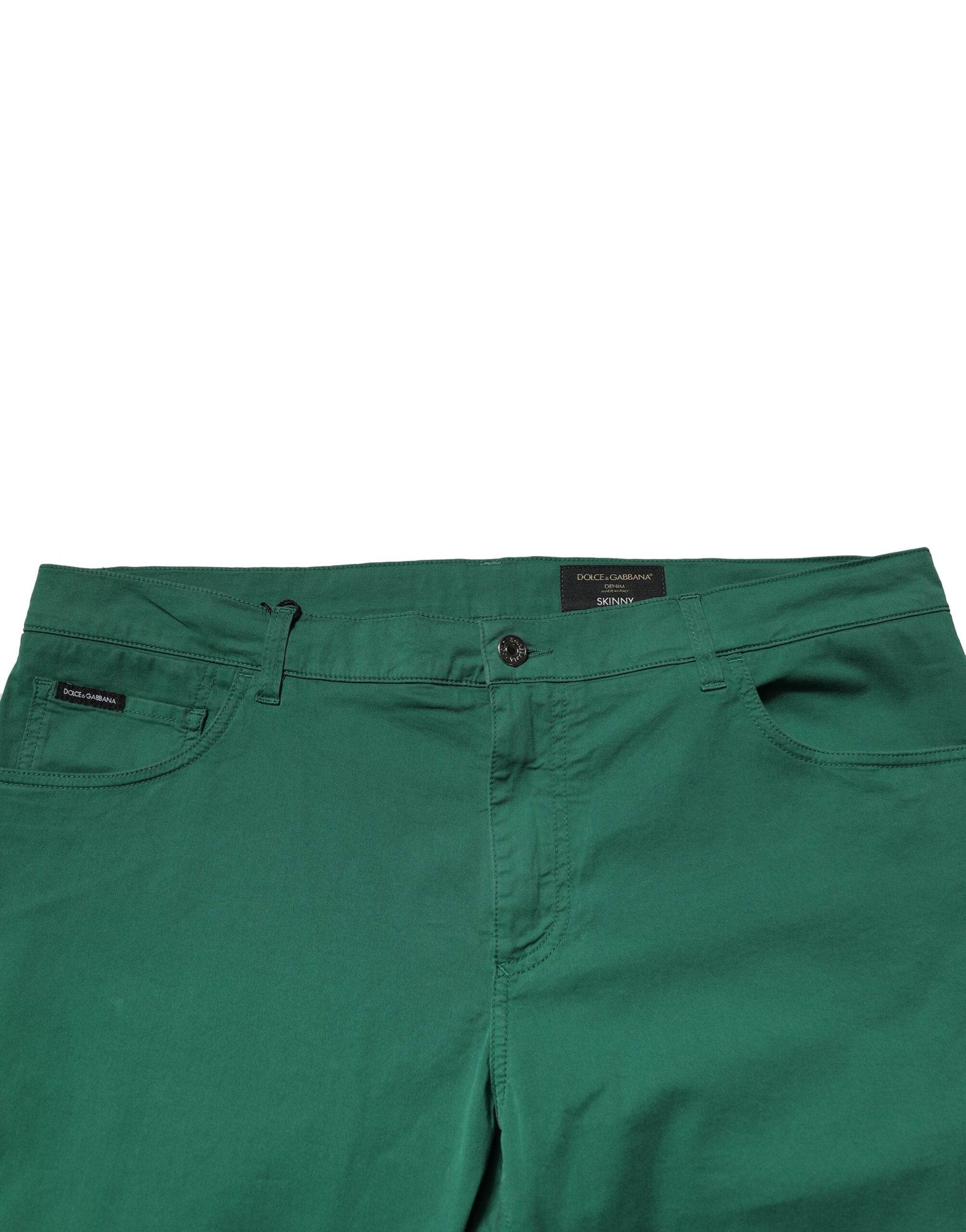 Dolce & Gabbana Green Cotton Stretch Skinny Men Denim Jeans - Hilstor