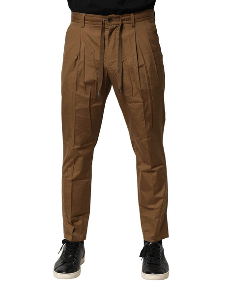 Dolce & Gabbana Brown Cotton Chino Mid Waist Men Pants - Hilstor