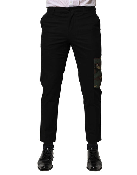 Dolce & Gabbana Black Cotton Cargo Dress Men Pants - Hilstor