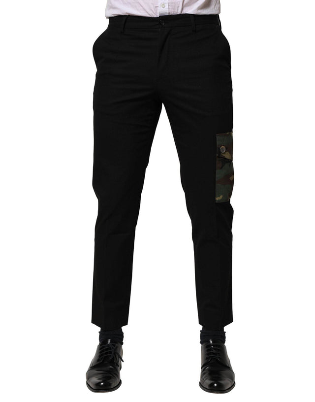 Dolce & Gabbana Black Cotton Cargo Dress Men Pants - Hilstor