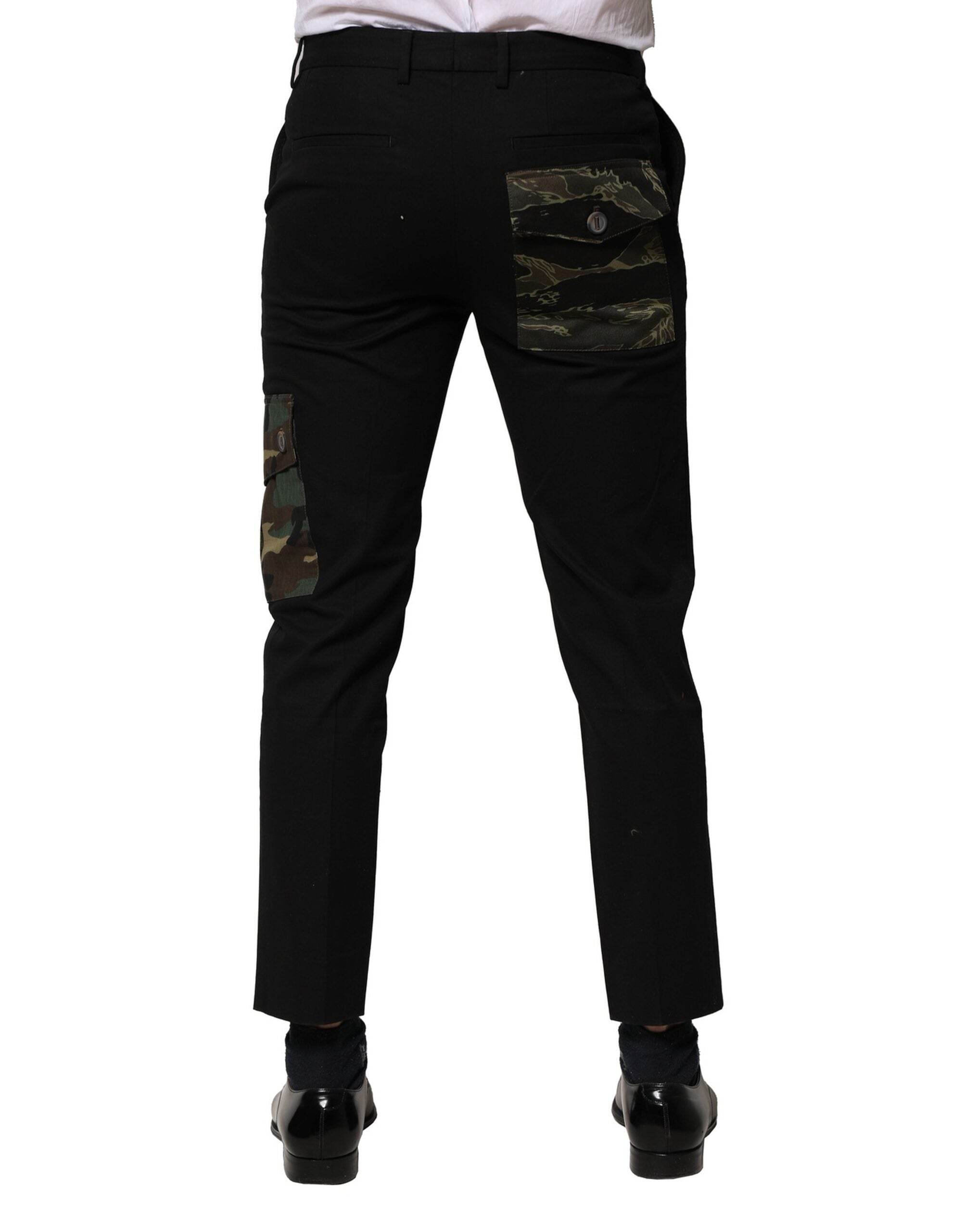 Dolce & Gabbana Black Cotton Cargo Dress Men Pants - Hilstor