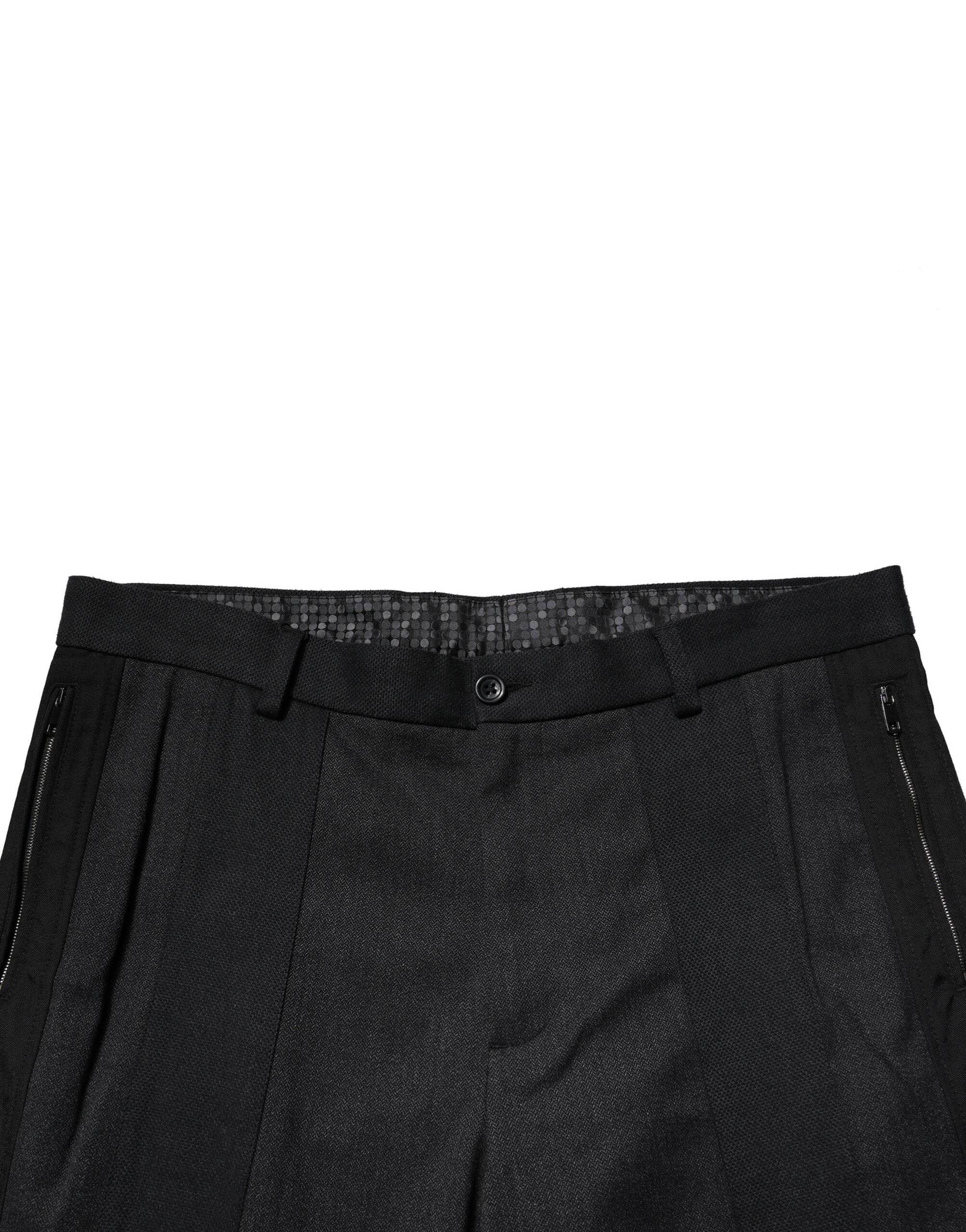 Dolce & Gabbana Black Cotton Dress Slim Formal Pants - Hilstor