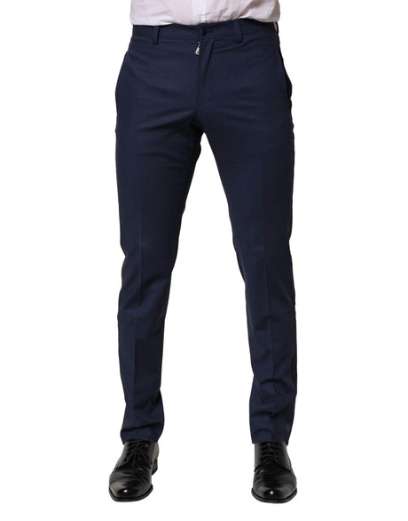 Dolce & Gabbana Dark Blue Wool Dress Formal Pants - Hilstor