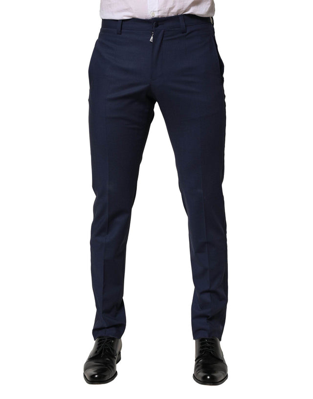 Dolce & Gabbana Dark Blue Wool Dress Formal Pants - Hilstor