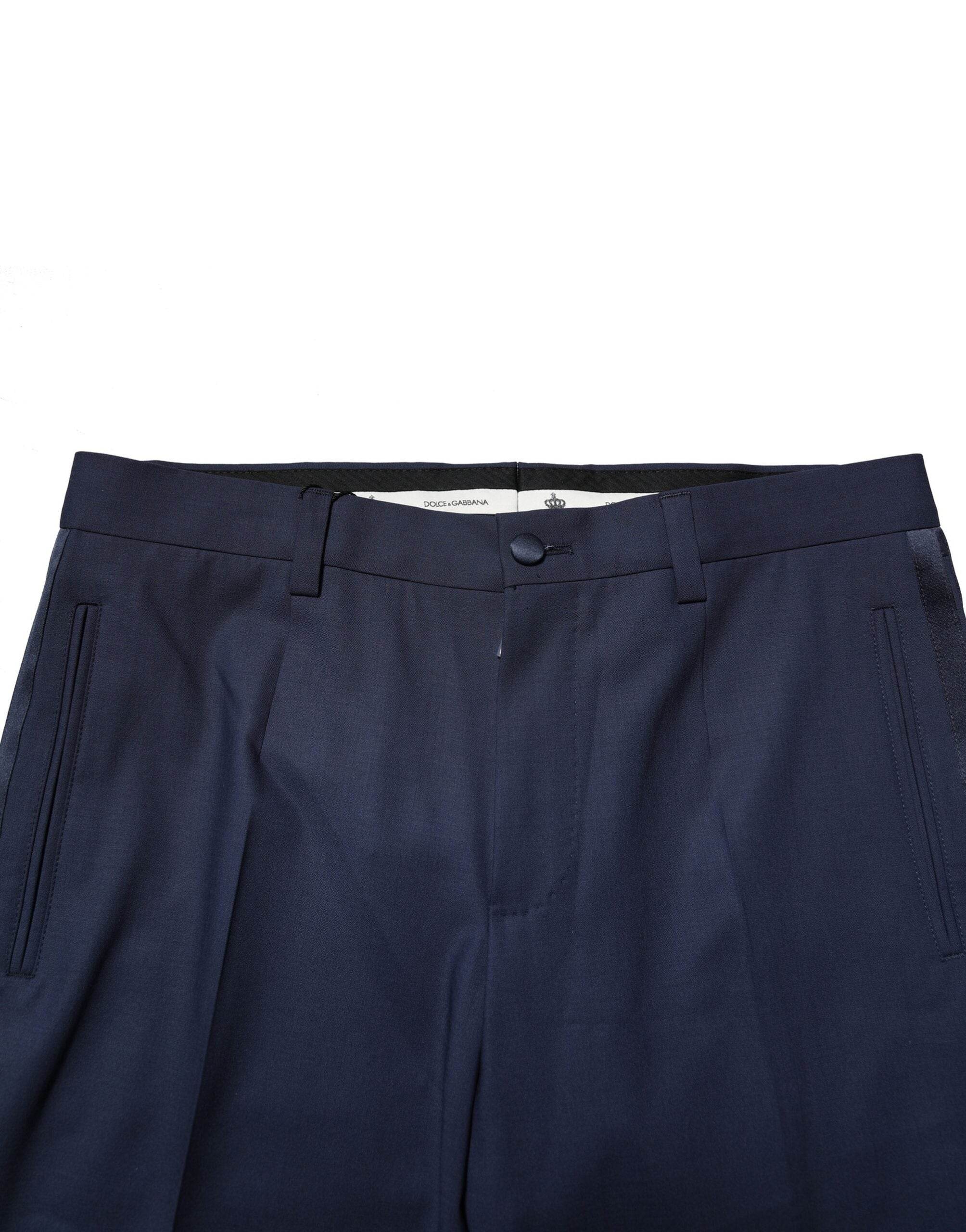 Dolce & Gabbana Dark Blue Wool Dress Formal Pants - Hilstor