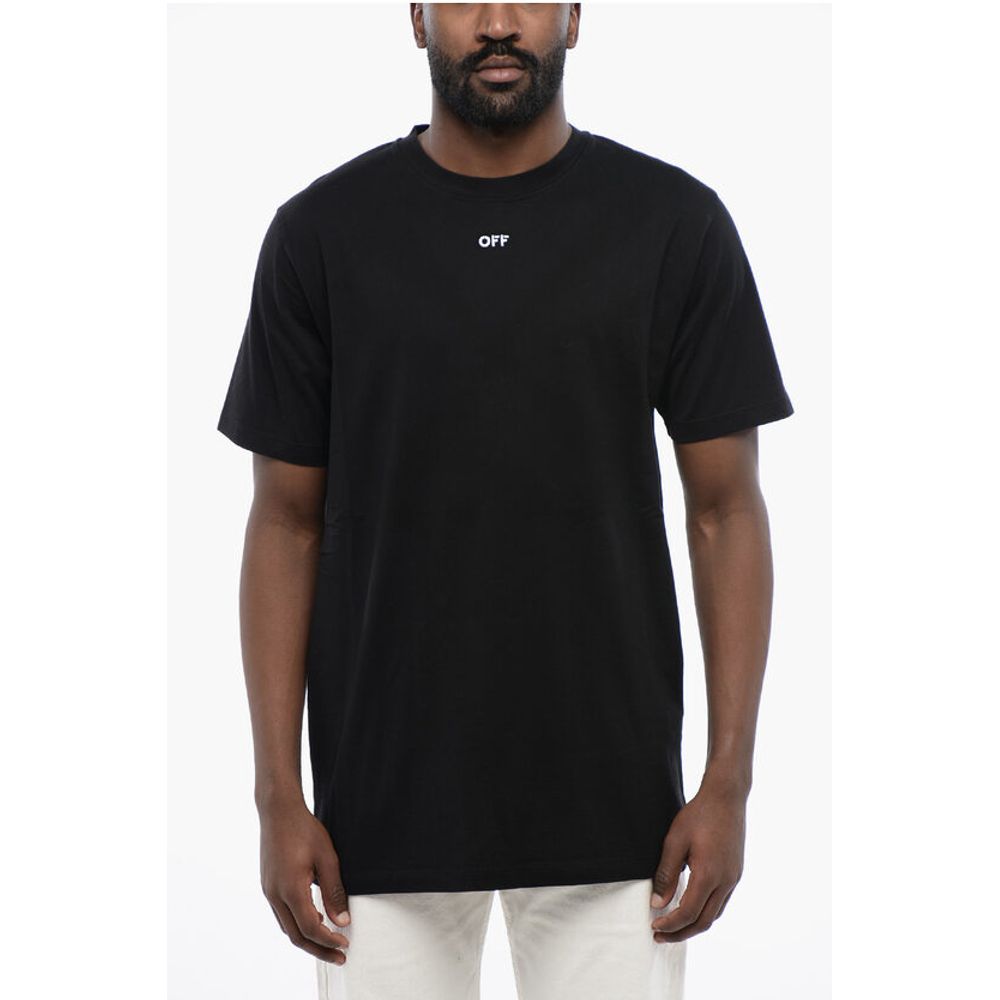 Off-white sort bomuld ARROW rund hals T-shirt