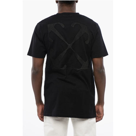 Off-white sort bomuld ARROW rund hals T-shirt