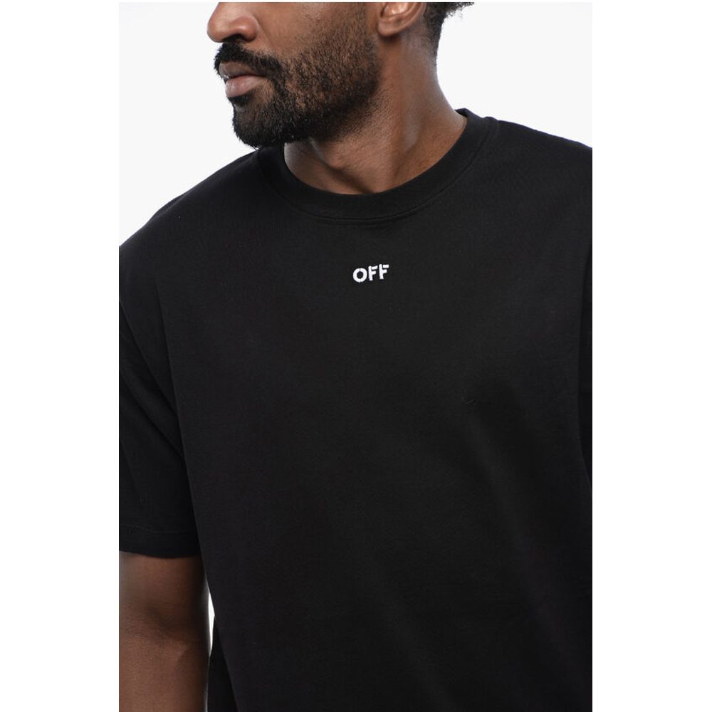 Off-white sort bomuld ARROW rund hals T-shirt