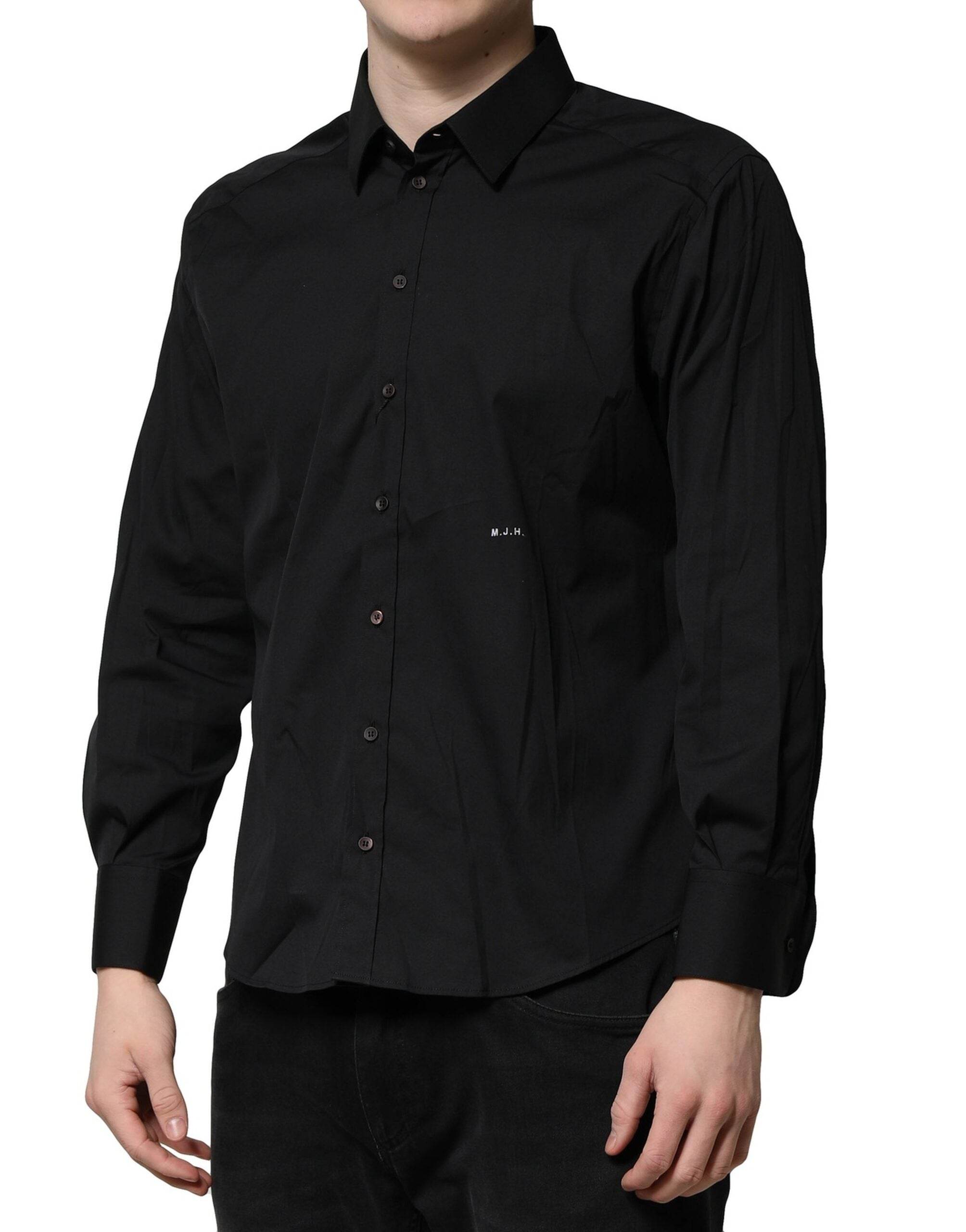 Dolce & Gabbana Black SARTORIA Cotton Formal Men Dress Shirt - Hilstor
